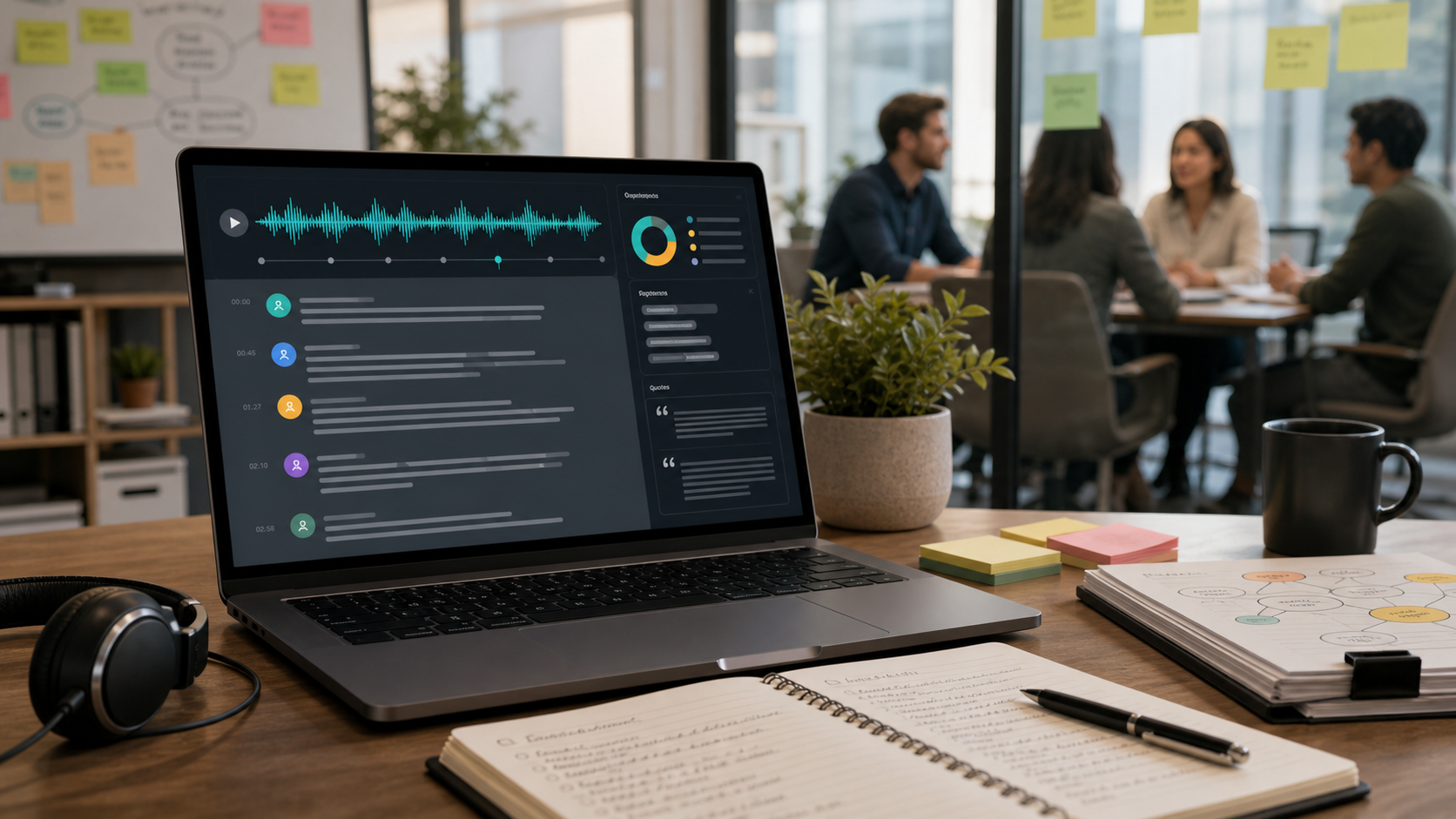 Focus group transcription setup for research analysis
