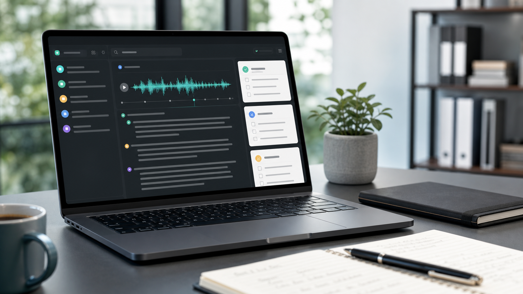 Meeting recording turned into searchable notes