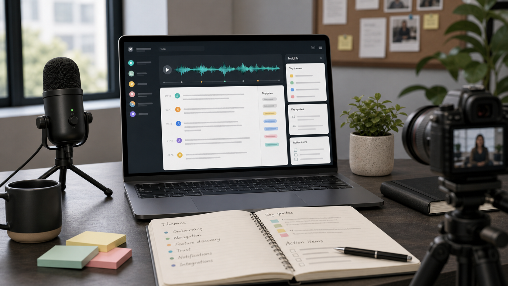 User interview transcription workflow for product research